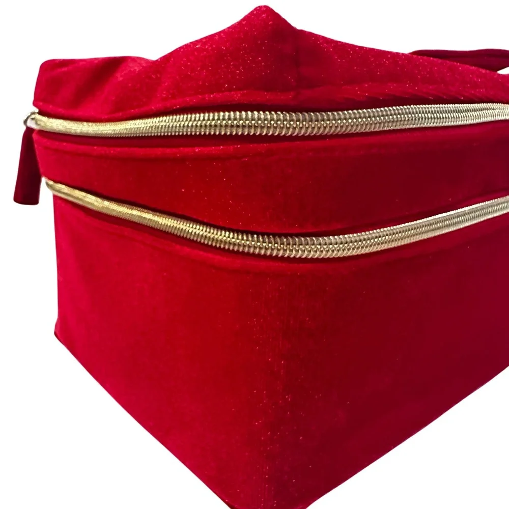 Estee Lauder 2024 Velvet Bow Makeup Train Case Women's Red Feminine‎ Valentine